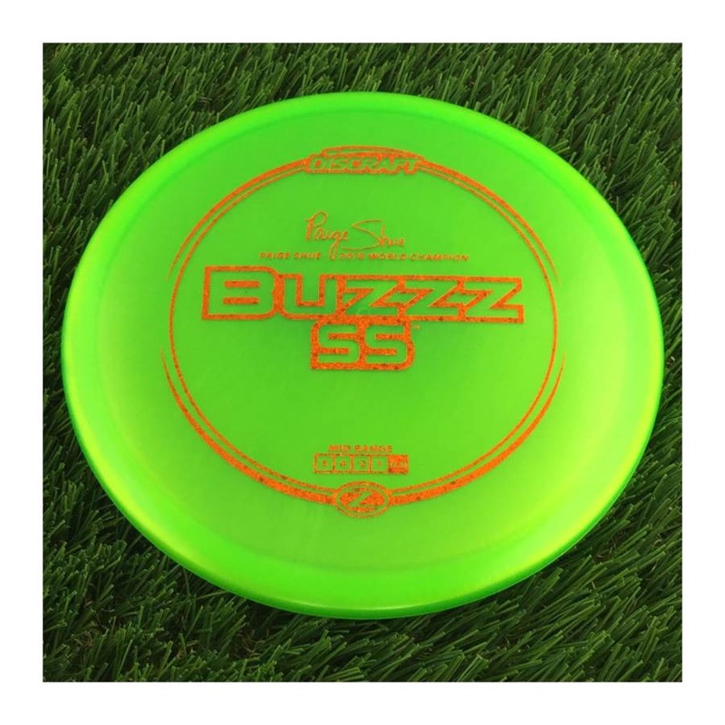 Discraft Elite Z BuzzzSS with Paige Shue – 2018 World Champion Stamp – 176g – Translucent Green