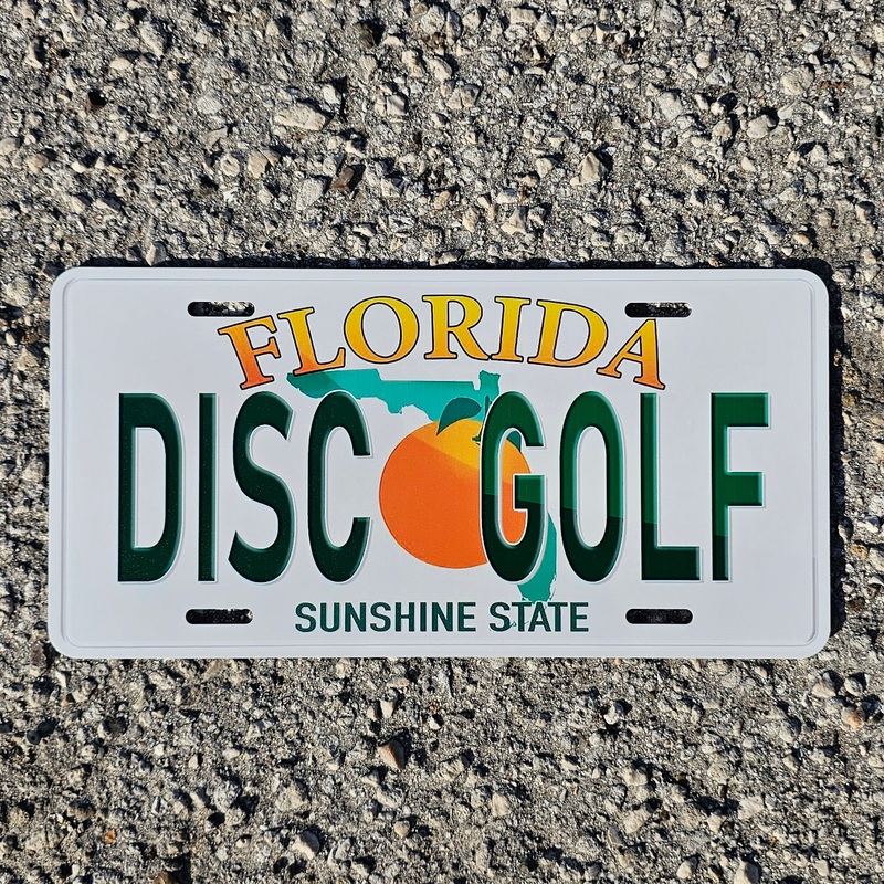 Florida Novelty Metal License Plate Tag “DISC GOLF”