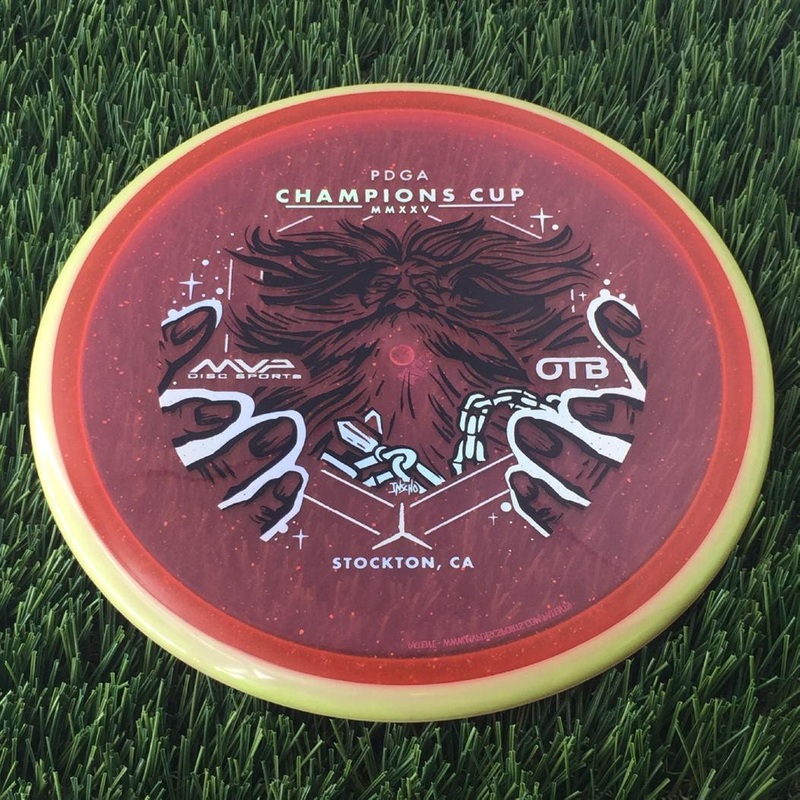 Axiom Particle Glow Proton Hex 5|5.5|-1|1 with OTB Champions Cup 2025 – Wizardcraft by Mike Inscho Stamp – 176g – Light Red