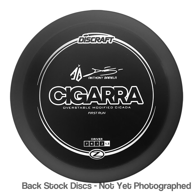 Discraft Elite Z Cigarra Fairway Driver with First Run – Anthony Barela “AB” Signature – Overstable Modified Cicada Stamp [Back Stock Inventory – Disc and Stamp Color WILL VARY]