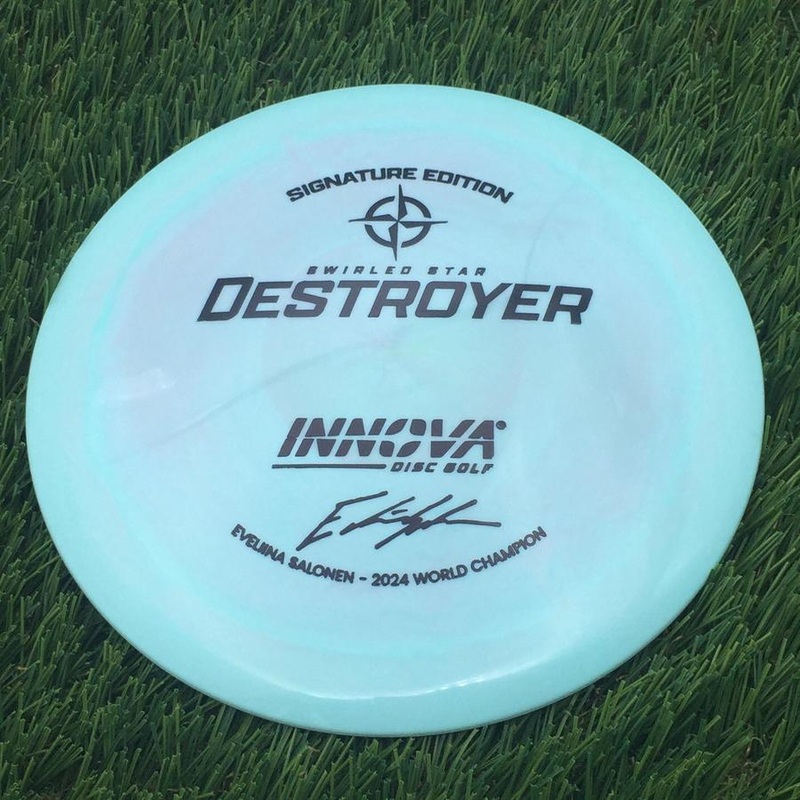 Innova Swirled Star Destroyer with Eveliina Salonen – 2024 World Champion Signature Edition Stamp – 175g – Pinkish Blue
