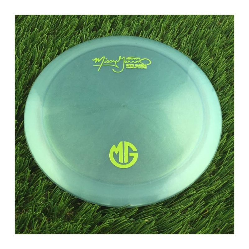 Discraft Elite Z Color Shift Thrasher with Missy Gannon Signature Team Discraft Co-Captain – MG Small Logo Stamp – 174g – Translucent Teal Green