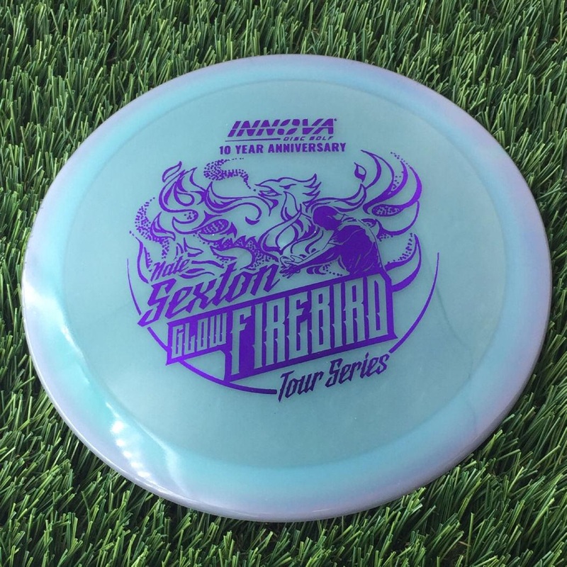 Innova Proto Color Glow Champion Firebird with Nate Sexton “Sexybird” 10 Year Anniversary Tour Series Stamp – 175g – Translucent Muted Blurple