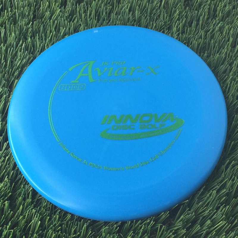 Innova Pro JK Aviar-x with Juliana Korver 5x PDGA Women’s World Disc Golf Champion Stamp – 168g Blue