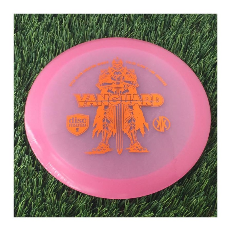 Discmania C-Line Color Glow Reinvented Vanguard with Kyle Klein Creator Series – Powerful Knight Stamp – 176g – Translucent Pale Pink