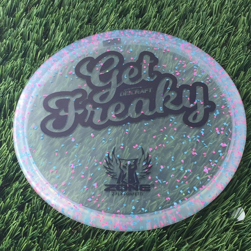 Discraft Elite Z FLX Confetti Zone with Get Freaky Dark Horse Brodie Smith Stamp – 174g – Clear