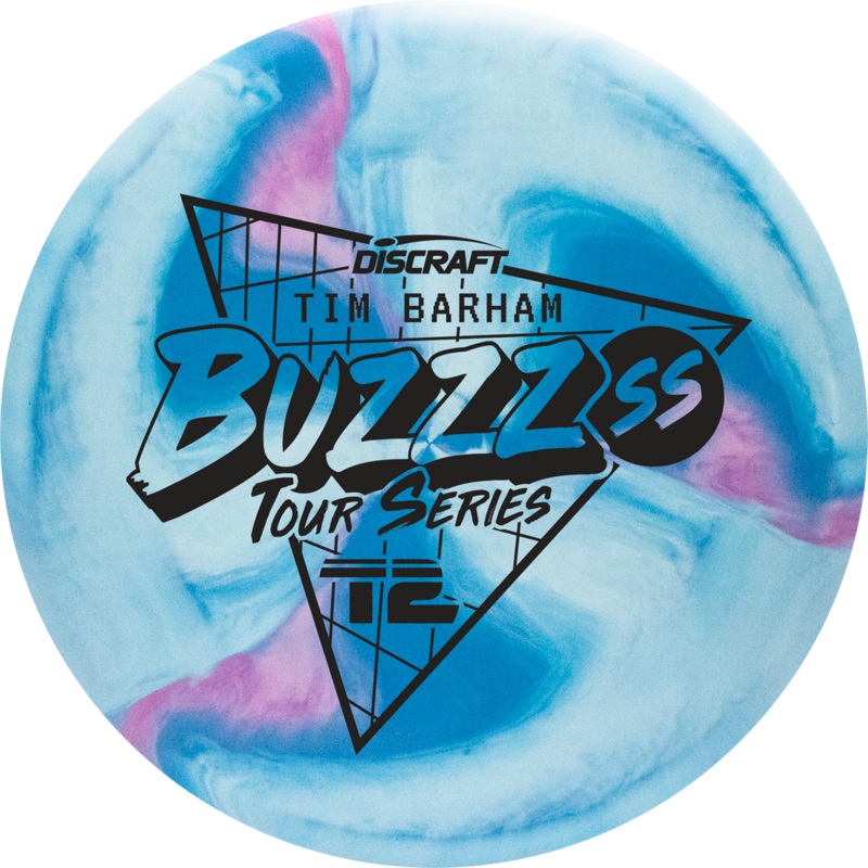 Discraft Limited Edition 2022 Tour Series Tim Barham Swirl ESP Buzzz SS Midrange Golf Disc