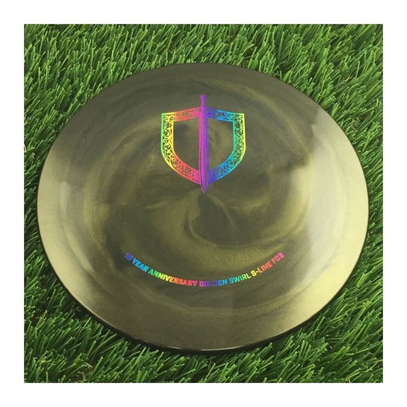 Discmania Golden Swirl S-Line FD3 with 10 Year Anniversary Sword and Shield Stamp – 174g – Solid Gold