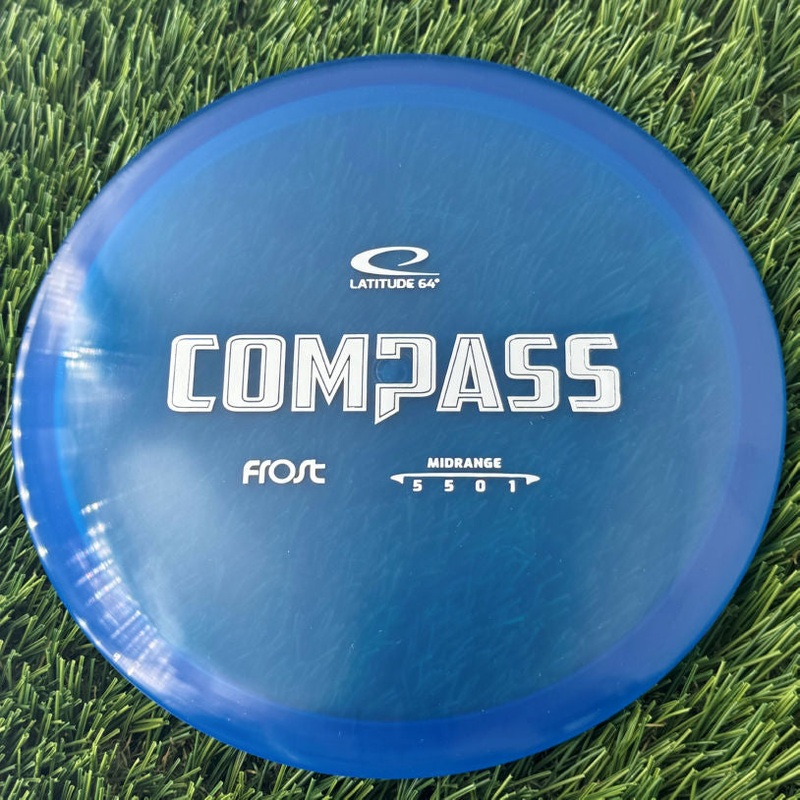 Latitude 64 Frost Line Compass with Frost Stock Stamp – 177g – Translucent Blue