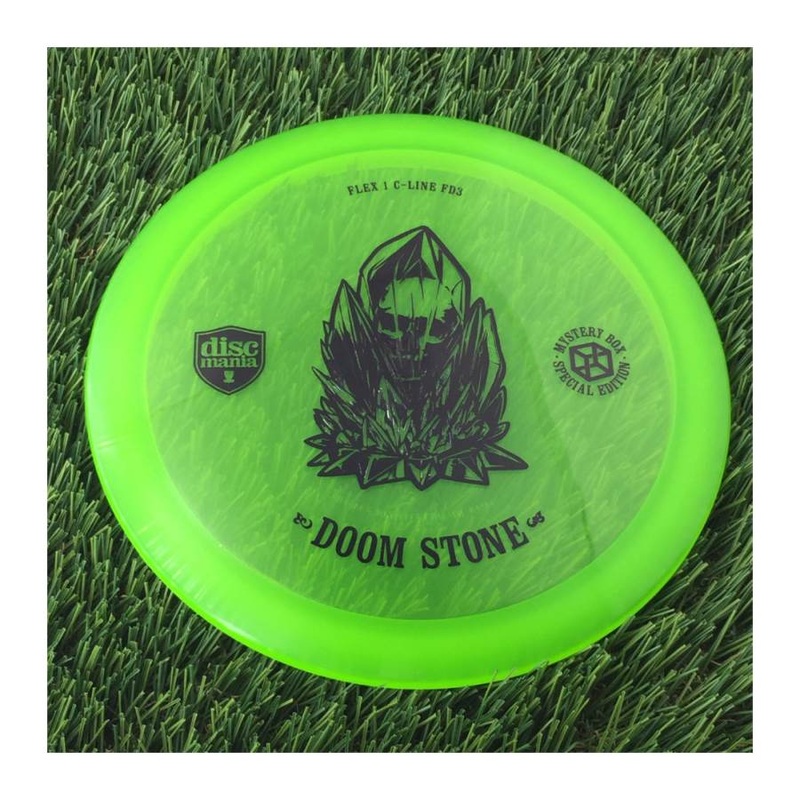 Discmania Flex 1 C-Line FD3 with Doom Stone – Mystery Box Special Edition Stamp – 173g – Translucent Green