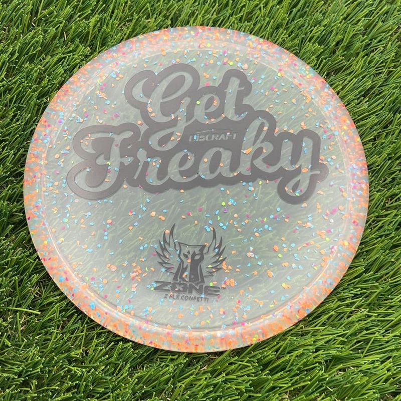 Discraft Elite Z FLX Confetti Zone with Get Freaky Dark Horse Brodie Smith Stamp – 175.5g – Orange