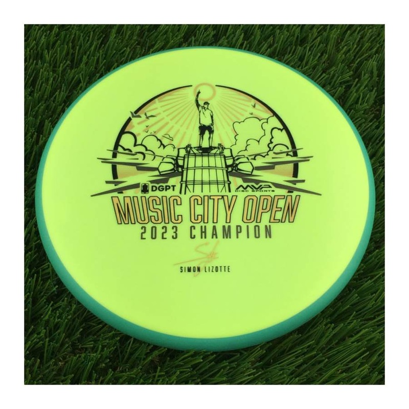 Axiom Fission Proxy with DGPT Music City Open Champion 2023 Simon Lizotte Signature Stamp – 170g – Solid Bright Yellow