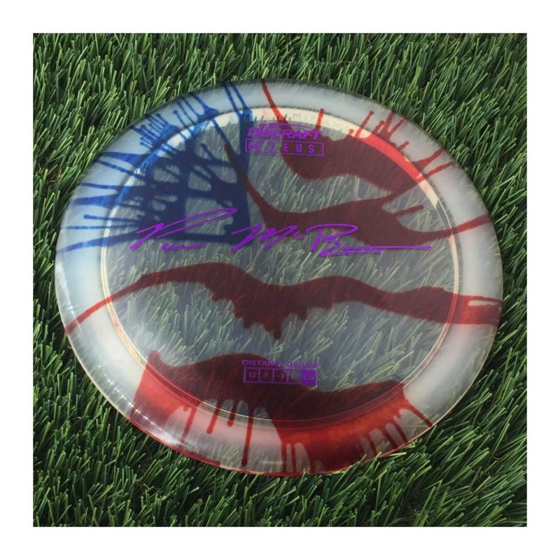 Discraft Elite Z Fly-Dyed Zeus with Paul McBeth Large Signature Stamp – 172g – Translucent Flag
