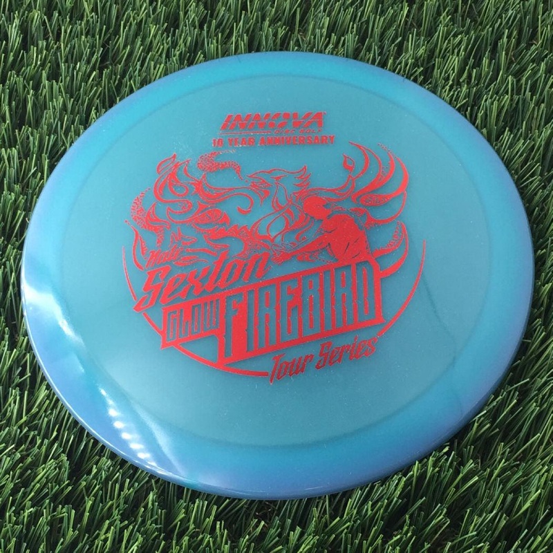 Innova Proto Color Glow Champion Firebird with Nate Sexton “Sexybird” 10 Year Anniversary Tour Series Stamp – 175g – Translucent Blue