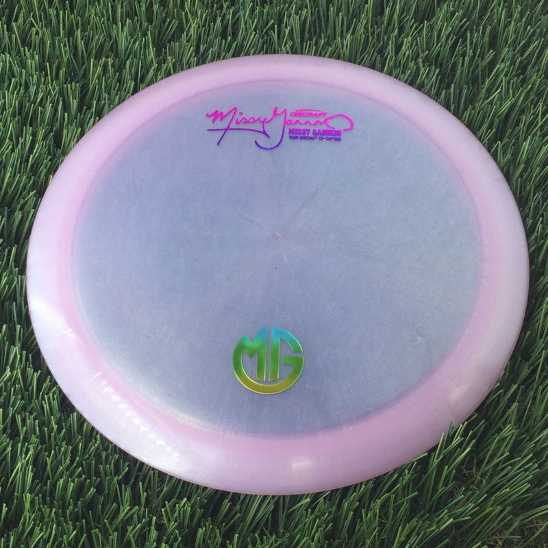 Discraft Elite Z Color Shift Thrasher with Missy Gannon Signature Team Discraft Co-Captain – MG Small Logo Stamp – 174g – Translucent Pink