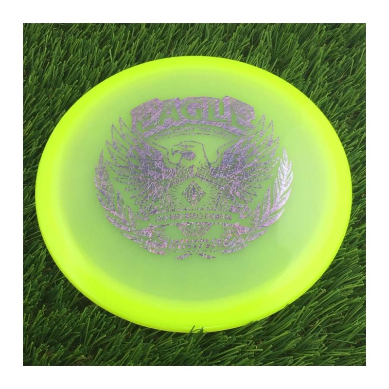 Innova Proto Glow Halo Champion Eagle with Gregg Barsby – 2018 World Champion –  Tour Series 2024 Stamp – 175g – Translucent Yellow
