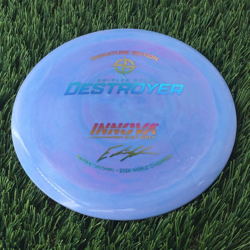 Innova Swirled Star Destroyer with Eveliina Salonen – 2024 World Champion Signature Edition Stamp – 163g Blue
