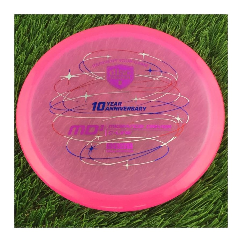 Discmania Italian C-Line MD3 Reinvented with 10 Year Anniversary Revolution Design Stamp – 176g – Translucent Pink