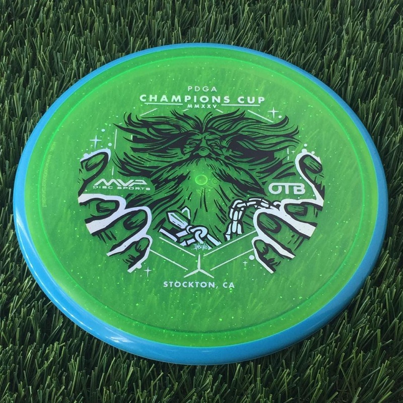 Axiom Particle Glow Proton Hex 5|5.5|-1|1 with OTB Champions Cup 2025 – Wizardcraft by Mike Inscho Stamp – 177g – Neon Green