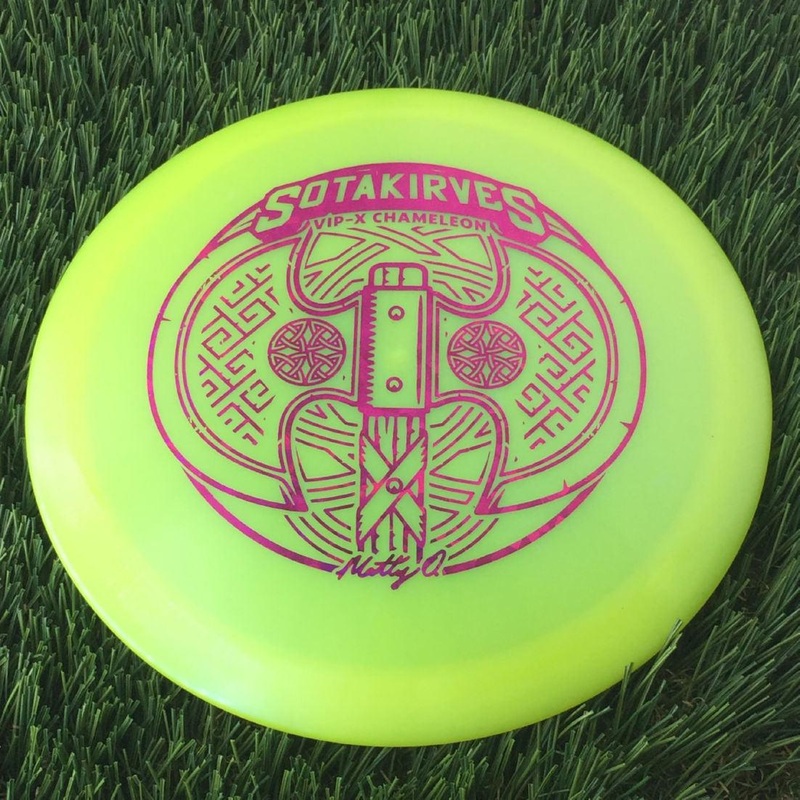 Westside VIP-X Chameleon Glimmer Hatchet with Matt Orum Matty O Sotakirves 2024 Team Series Stamp – 175g Yellow
