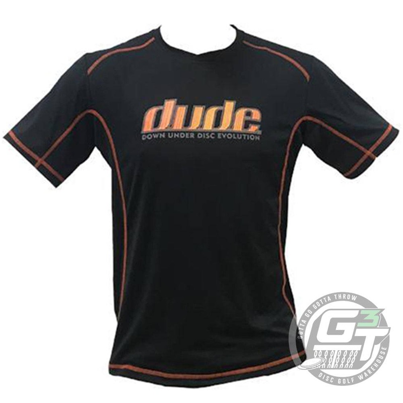 DUDE Big Logo Tech Short Sleeve Performance Disc Golf Shirt