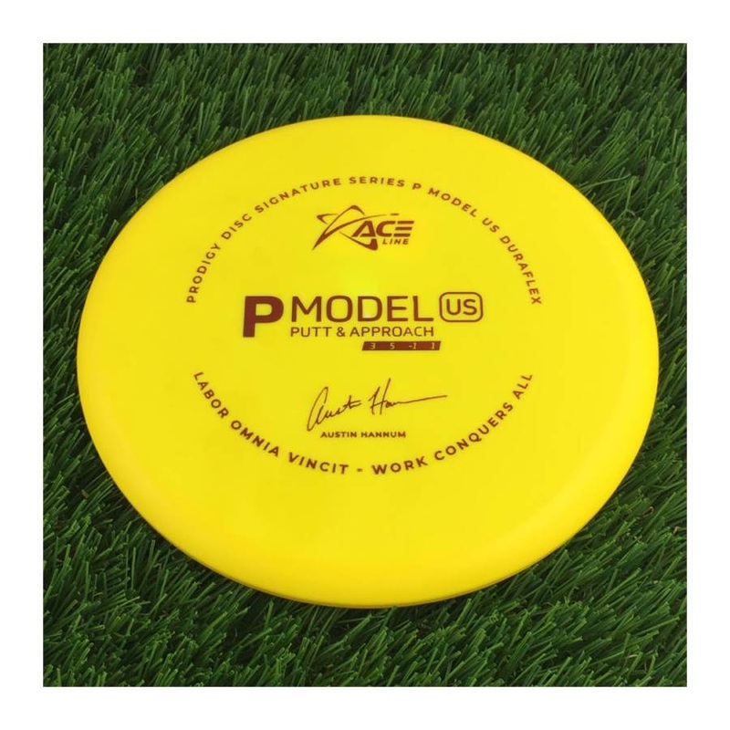 Prodigy Ace Line DuraFlex P Model US with 2022 Signature Series Austin Hannum Labor Omnia Vincit – Work Conquers All Stamp – 173g – Solid Yellow