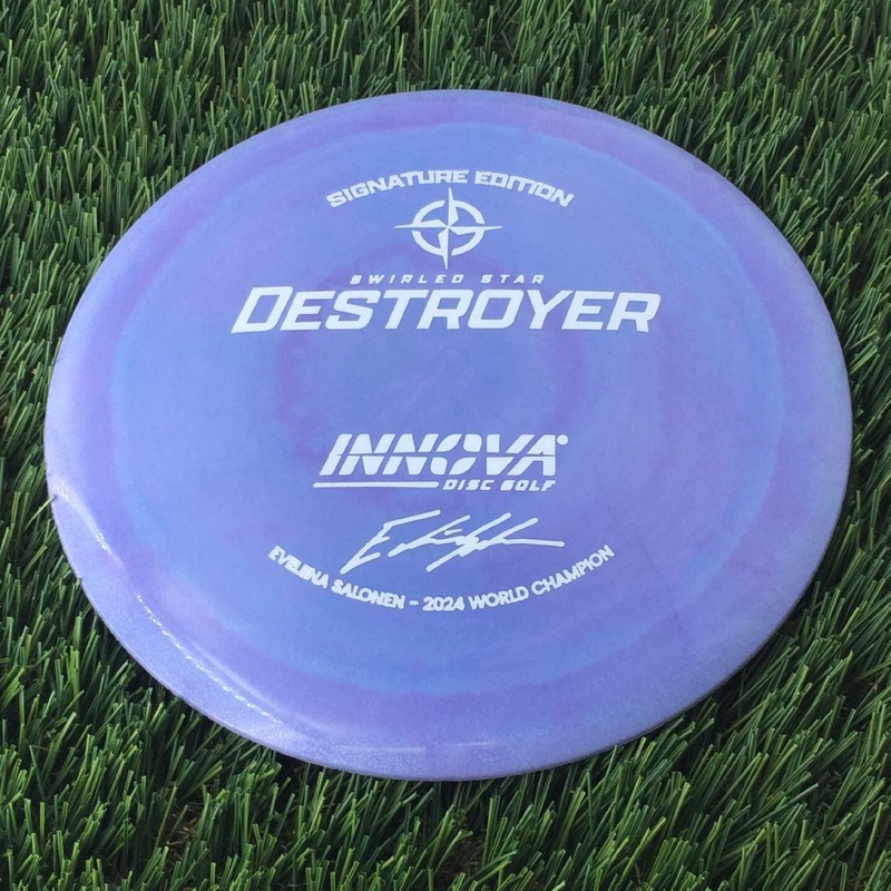 Innova Swirled Star Destroyer with Eveliina Salonen – 2024 World Champion Signature Edition Stamp – 157g Purple