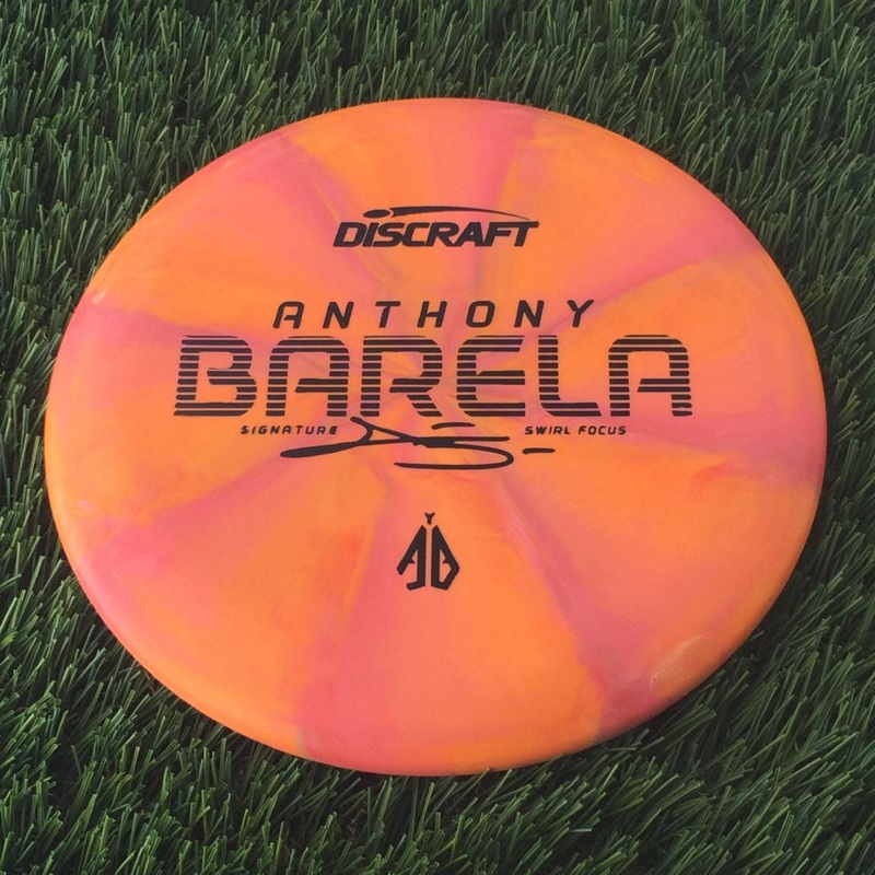 Discraft Crazy Tough CT Swirl Focus with Anthony Barela Signature – AB Stamp – 174g Bright Orange