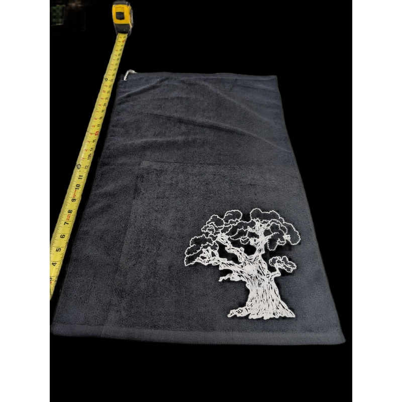 Hazy Shade Big Tree Black Microfiber Towel