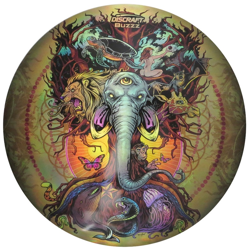Discraft Full Foil Tree of Life SuperColor ESP Buzzz Midrange Golf Disc