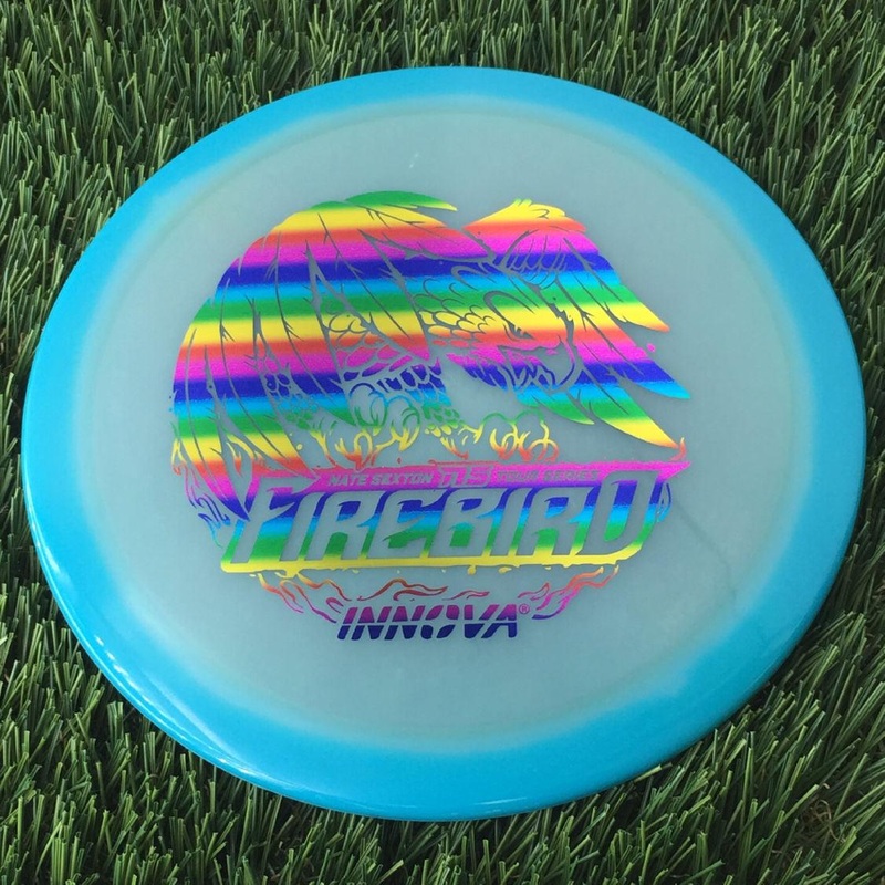 Innova Proto Glow Halo Champion Firebird with Nate Sexton 2024 Tour Series Stamp – 175g – Translucent Turquoise Blue