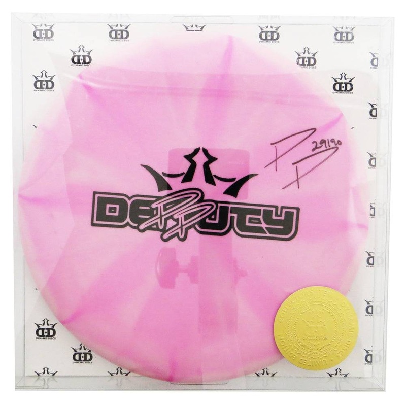 Dynamic Discs Limited Edition Paige Pierce Autographed Moonshine Glow Prime Burst Deputy Putter Golf Disc
