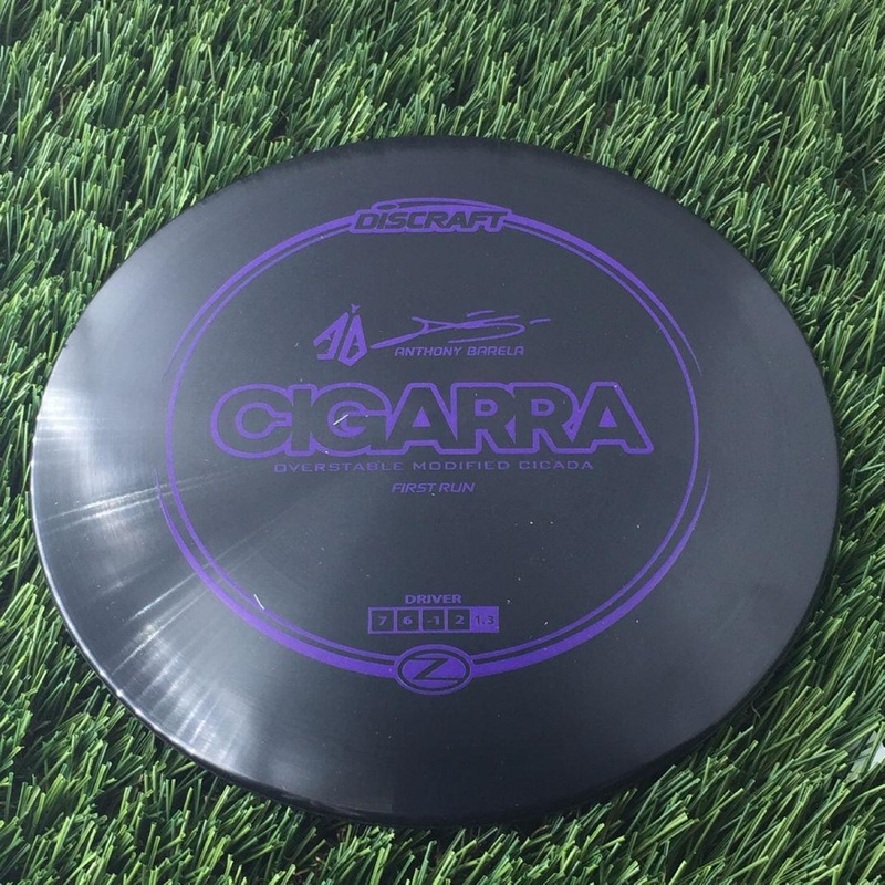 Discraft Elite Z Cigarra with First Run – Anthony Barela “AB” Signature – Overstable Modified Cicada Stamp – 174g – Black