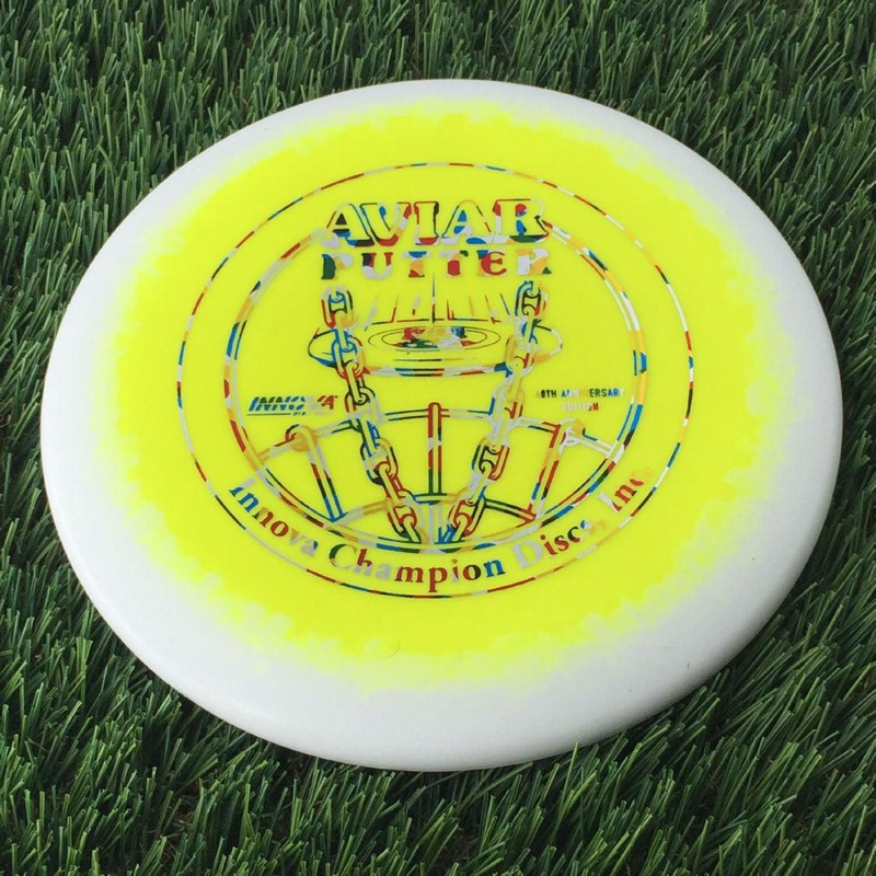 Innova Halo Nexus Aviar Putter with 40th Anniversary – Innova Champion Discs, Inc. Stamp – 175g Yellow