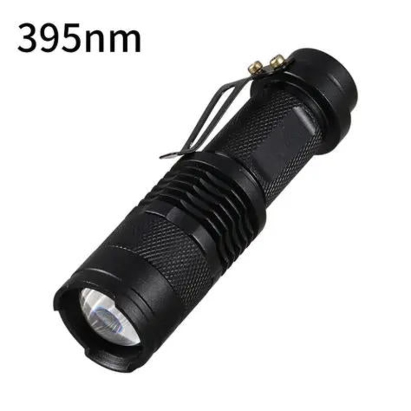 DZDiscs Mini UV Blacklight Flashlight with Clip and Adjustable Lens