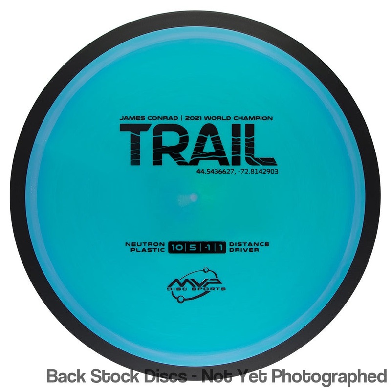 MVP Neutron Trail Distance Driver with James Conrad | 2021 World Champion | 37.7155474,-119.676854 Stamp [Back Stock Inventory – Disc and Stamp Color WILL VARY]