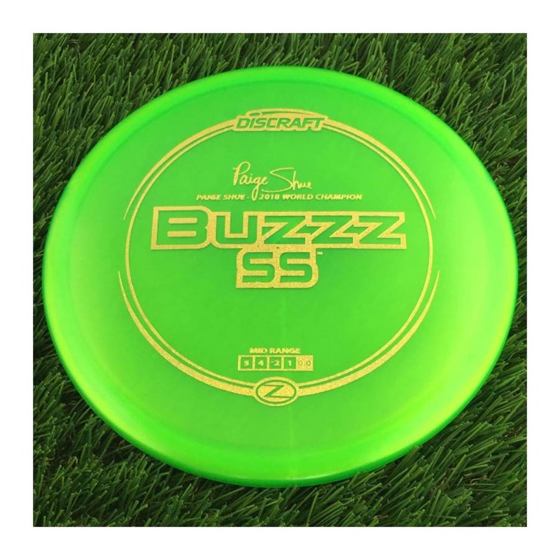 Discraft Elite Z BuzzzSS with Paige Shue – 2018 World Champion Stamp – 173g – Translucent Green