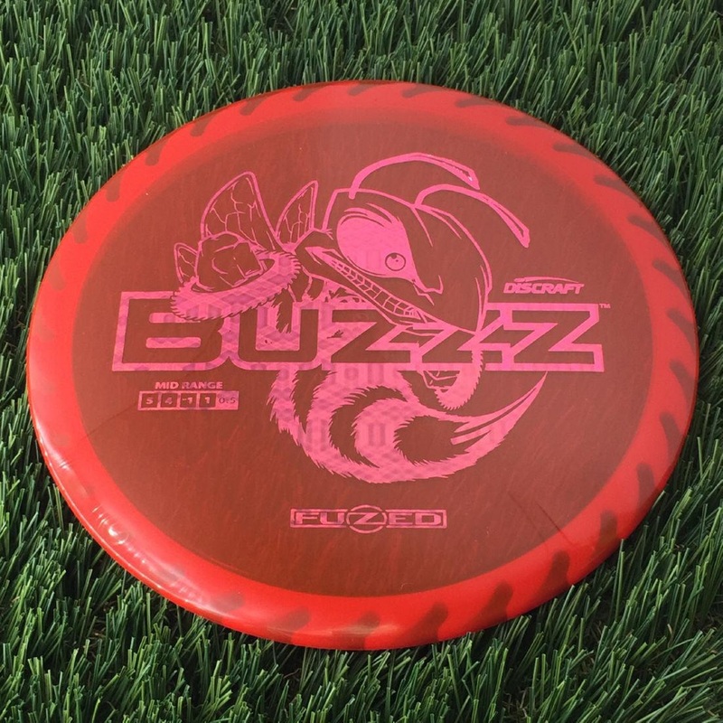 Discraft Elite Z FuZed Line with Saw Pattern Buzzz with Big Bee with Saw Blade – “Buzzzsaw” Stamp – 180g – Translucent Red