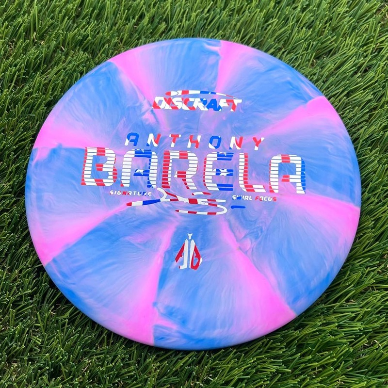Discraft Crazy Tough CT Swirl Focus with Anthony Barela Signature – AB Stamp – 174.3g – Bluish Pink