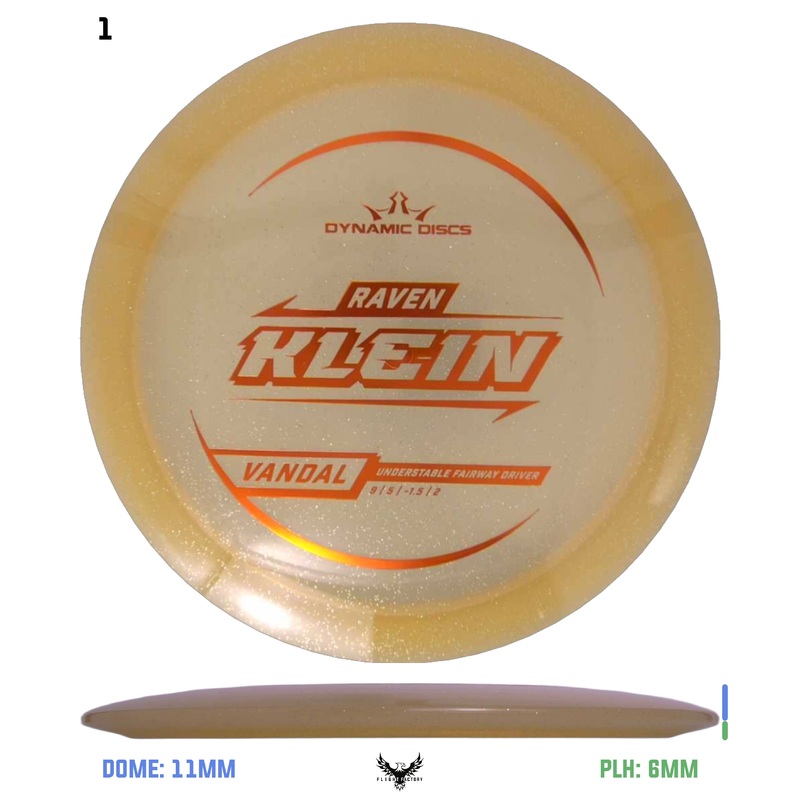 Dynamic Discs Lucid Gold Metal Flake Vandal – Raven Klein TS (2025)