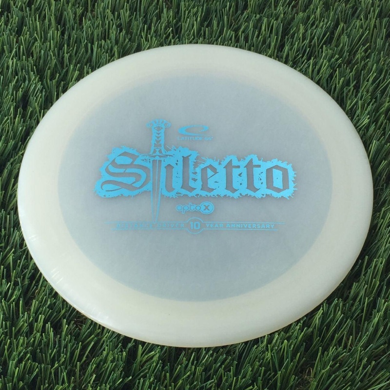 Latitude 64 Opto-X Stiletto with 10 Year Anniversary Sword Stamp – 176g – Translucent White