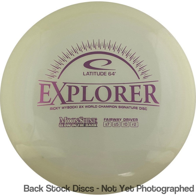 Latitude 64 Opto Moonshine Glow Explorer Fairway Driver with Ricky Wysocki 2X World Champion Signature Disc Stamp [Back Stock Inventory – Disc and Stamp Color WILL VARY]