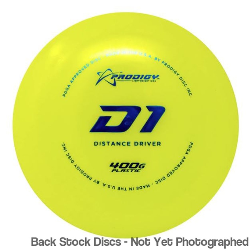 Prodigy 400G D1 Distance Driver (Stock Stamp) [Back Stock Inventory – Disc and Stamp Color WILL VARY]