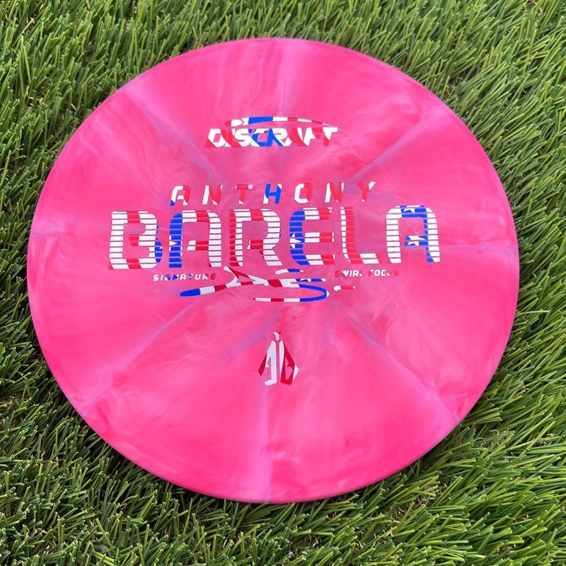 Discraft Crazy Tough CT Swirl Focus with Anthony Barela Signature – AB Stamp – 173.91g – Pink