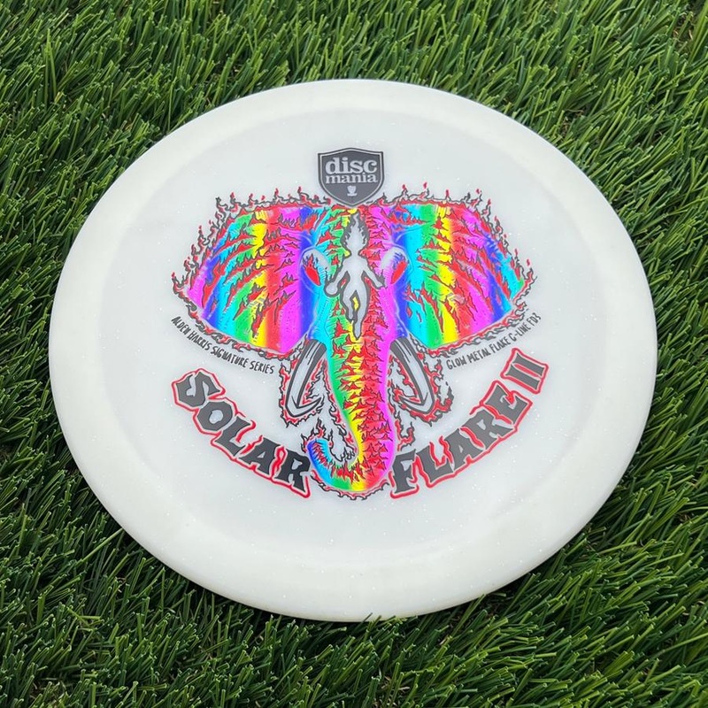 Discmania C-Line Glow Metal Flake FD3 with Alden Harris Signature Series Solar Flare II (Triple Foil) Stamp – 175.55g – White