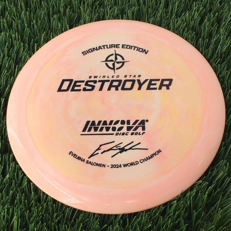 Innova Swirled Star Destroyer with Eveliina Salonen – 2024 World Champion Signature Edition Stamp – 175g Light Orange