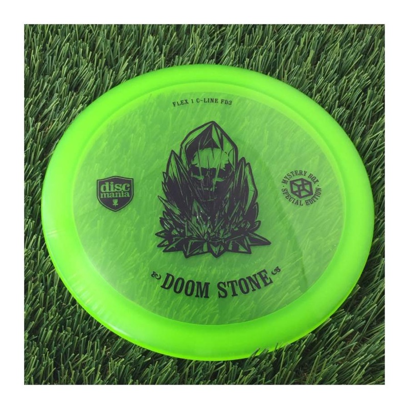 Discmania Flex 1 C-Line FD3 with Doom Stone – Mystery Box Special Edition Stamp – 174g – Translucent Green