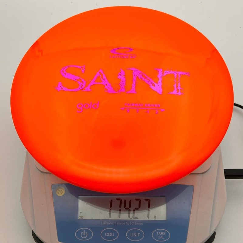Latitude 64 Gold Line Saint with Distressed Stock Stamp – 174.3g – Bright Orange