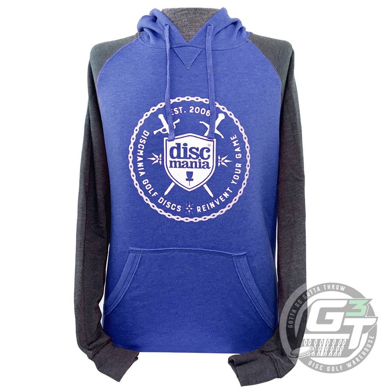 Discmania Shield & Swords Logo Raglan Pullover Hoodie Disc Golf Sweatshirt
