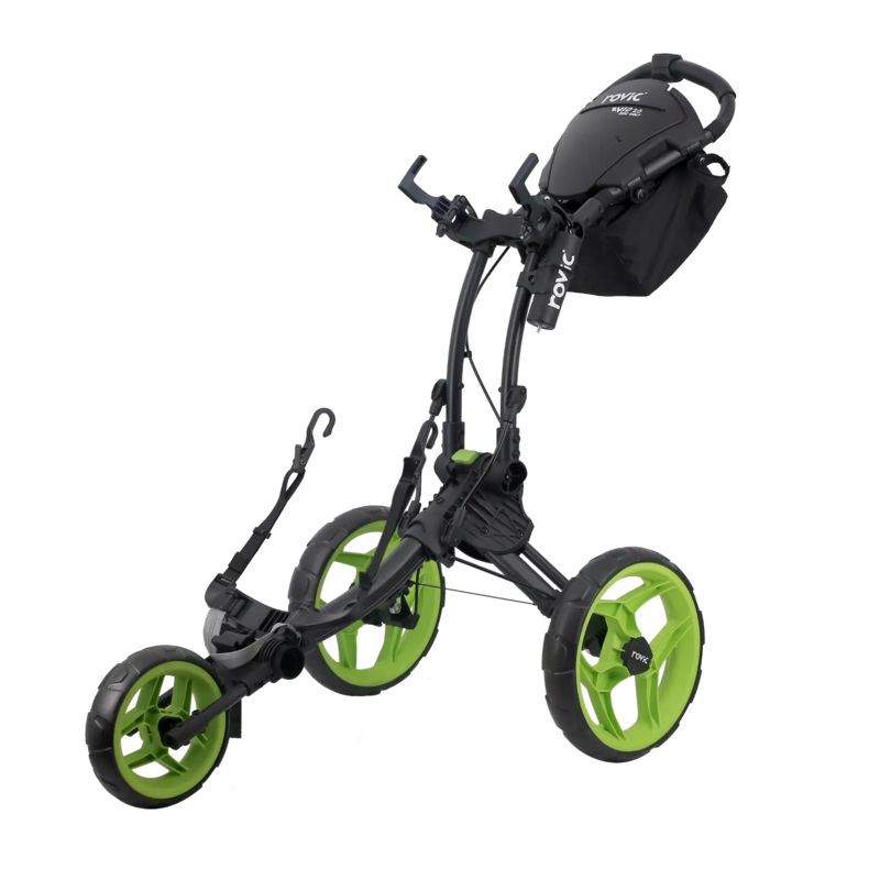 Rovic RV1D 2.0 Disc Golf Cart – Charcoal & Lime